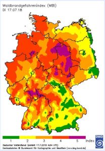 Waldbrandgefahr – Hinweise / 17.07.18