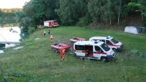 Übung von Feuerwehr und DLRG am Kalksandsteinsee / 01.09.2020