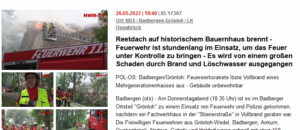 Brand eines Reetdachhauses / 26.05.2022