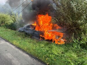 PKW-Brand nach VU / 03.10.2023